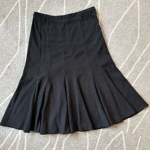 Dress Barn Black Faux Suede Tulip Midi Skirt